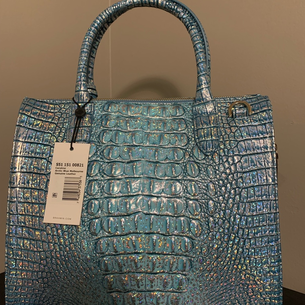 Brahmin Caroline Arctic Blue Melbourne - NWT - inc dust cover & shoulder strap